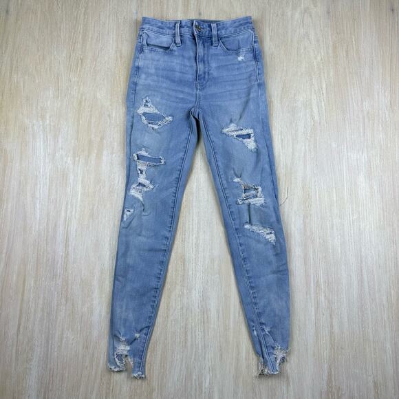 American Eagle Ne(x)t Level Stretch Super Hi Rise Skinny Jegging Jeans 00 Short - Picture 1 of 14